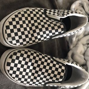 checkered slip- on vans